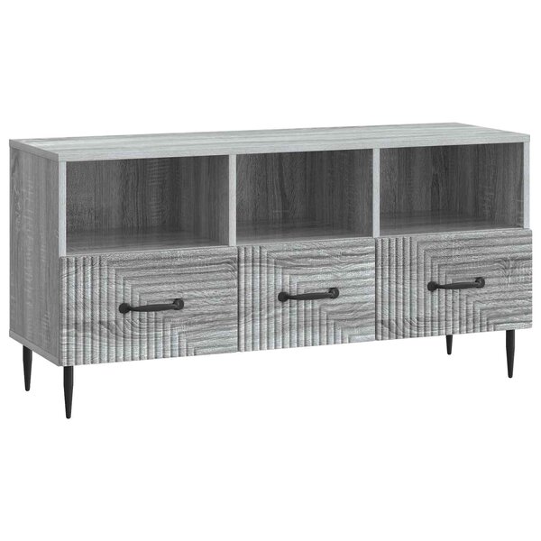 vidaXL Meuble TV Sonoma gris 102 x 34 5 x 50 cm Bois d'ingénierie