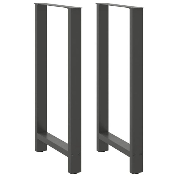vidaXL Pieds de table de bar Anthracite 2 pièces 60 x (110-111) cm Acier