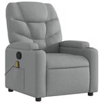 vidaXL Fauteuil de massage inclinable gris clair tissu