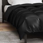 vidaXL Duvet d'hiver Noir 200 x 155 cm Satin et Microfibre