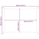 vidaXL Voile d'ombre Gris clair et blanc 4 × 3 m