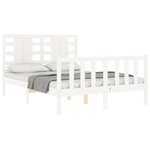 vidaXL Cadre de lit sans matelas blanc bois de pin massif
