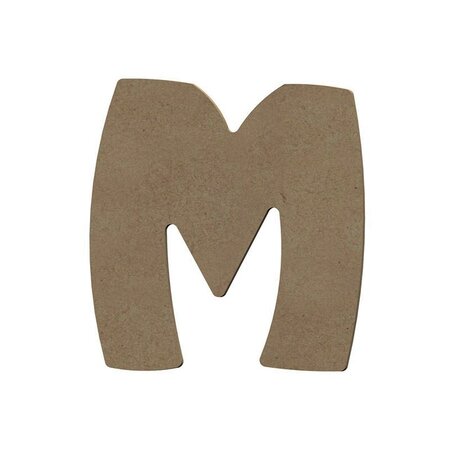 Lettre majuscule M en bois MDF à décorer - 8 cm