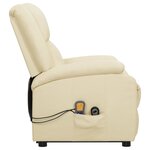 vidaXL Fauteuil de massage Crème Similicuir