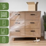 Pack and Move - Lot de 2 Film Étirable - Poignée - 150 m - Support Palette  Valise  Ordinateur - Protection Meuble Déménagement