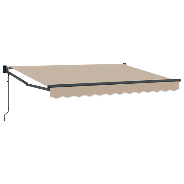 vidaXL Auvent rétractable Beige 3 5 x 2 m Polyester et métal