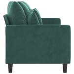 vidaXL Canapé à 3 places Vert foncé 180 cm Velours
