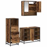 vidaXL Ensemble de mobilier de salle de bain 3 Pièces Bois ancien