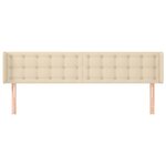 vidaXL Tête de lit avec oreilles Crème 203x16x78/88 cm Tissu