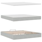 VidaXL Cadre de lit ottoman avec matelas gris clair 180x200 cm velours