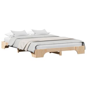 vidaXL Cadre de lit Naturel 140 x 200 cm Pin massif