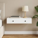 vidaXL Table d'appoint murale Blanc 87 5 x 34 5 x 17 cm
