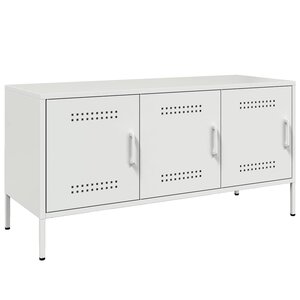 vidaXL Meuble TV blanc 100 5x39x50 5 cm acier