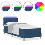 vidaXL Lit à ressorts avec matelas Bleu 80 x 200 cm tissu