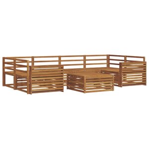vidaXL Ensemble de canapés d'extérieur 7 Pièces Naturel