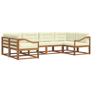 vidaXL Ensemble de canapés d'extérieur 6 pc Naturel et Crème
