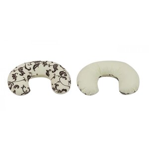 Coussin appui-tête dessin floral clair crème