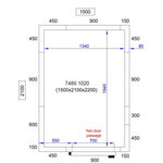 Chambre froide négative pro line avec groupe négatif - hauteur 2200 mm - combisteel -  - acier inoxydable1500 x 2100