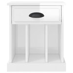 vidaXL Table de chevet blanc brillant 43x36x50 cm