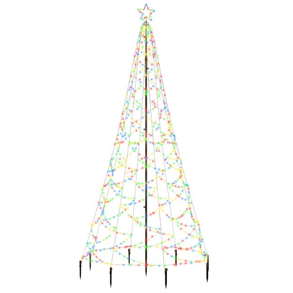 vidaXL Arbre de Noël avec poteau en métal 500 LED colorées 3 m