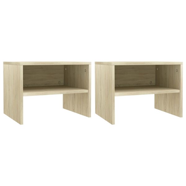 vidaXL Tables de chevet 2 Pièces Chêne sonoma 40x30x30 cm Bois ingénierie