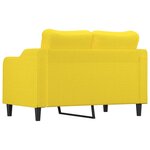 vidaXL Canapé à 2 places Jaune clair 120 cm Tissu