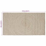 vidaXL Tapis de surface Rectangulaire Naturel et Blanc 60 x 110 cm