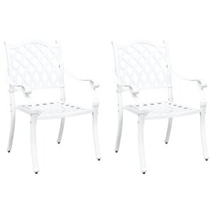 vidaXL Chaise de jardin 2 Pièces Blanc 55 x 56 5 x 91cm Aluminium