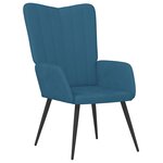 vidaXL Chaise de relaxation avec tabouret Bleu Velours
