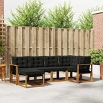 vidaXL Ensemble de canapés d'extérieur 6 Pièces Naturel et Noir