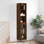 vidaXL Buffet haut Chêne marron 34 5x34x180 cm Bois d'ingénierie