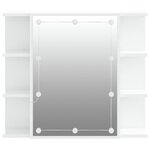 vidaXL Armoire à miroir avec LED Blanc brillant 70x16 5x60 cm
