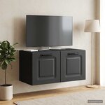 vidaXL Meuble TV mural Noir 59 5 x 31 x 30 cm Bois d'ingénierie