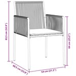 vidaXL Set de salle à manger de jardin de 5 pièces avec coussins en poly rotin noir