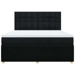 vidaXL Sommier à lattes de lit avec matelas Noir 180x200 cm Tissu