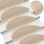 vidaXL Tapis d'escalier autocollants 30 Pièces 56x17x3 cm berbère