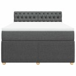 vidaXL Sommier à lattes de lit avec matelas Gris foncé 140x200cm Tissu