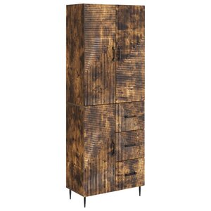 vidaXL Ensemble de Meubles 2 Pièces Chêne fumé 66 x 34 5 x 89 5 cm