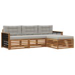 vidaXL Ensemble de canapés d'extérieur Naturel et gris clair