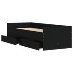 vidaXL Cadre de lit avec tiroirs noir 75x190 cm