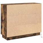 Buffet vidaXL avec éclairage LED en chêne fumé 90x32x75 cm en bois d'ingénierie