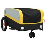 vidaXL Remorque de vélo noir et jaune 30 kg fer