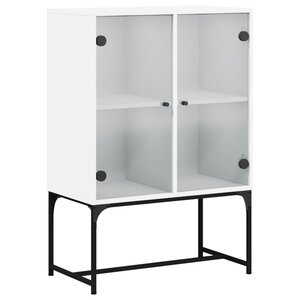 vidaXL Armoire latérale avec portes en verre blanc 69x37x100 cm