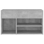 vidaXL Banc à chaussures Gris béton 80x30x45 cm Bois d'ingénierie