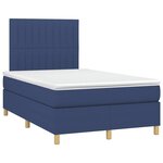 vidaXL Sommier à lattes de lit matelas et LED bleu 120x190 cm tissu