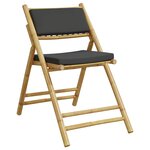 vidaXL Chaises de bistro pliantes lot de 6 coussins gris foncé bambou