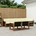 vidaXL Ensemble de canapés d'extérieur 7 pc Naturel et Crème