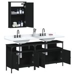 vidaXL Ensemble de meubles salle de bain 3 Pièces noir bois d'ingénierie