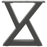 vidaXL Pieds de table basse 2 pièces Anthracite 30 x (30-31 3) cm Acier