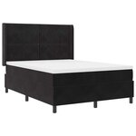 vidaXL Lit à Ressorts avec Matelas LED Noir 140 x 200 cm Velours
